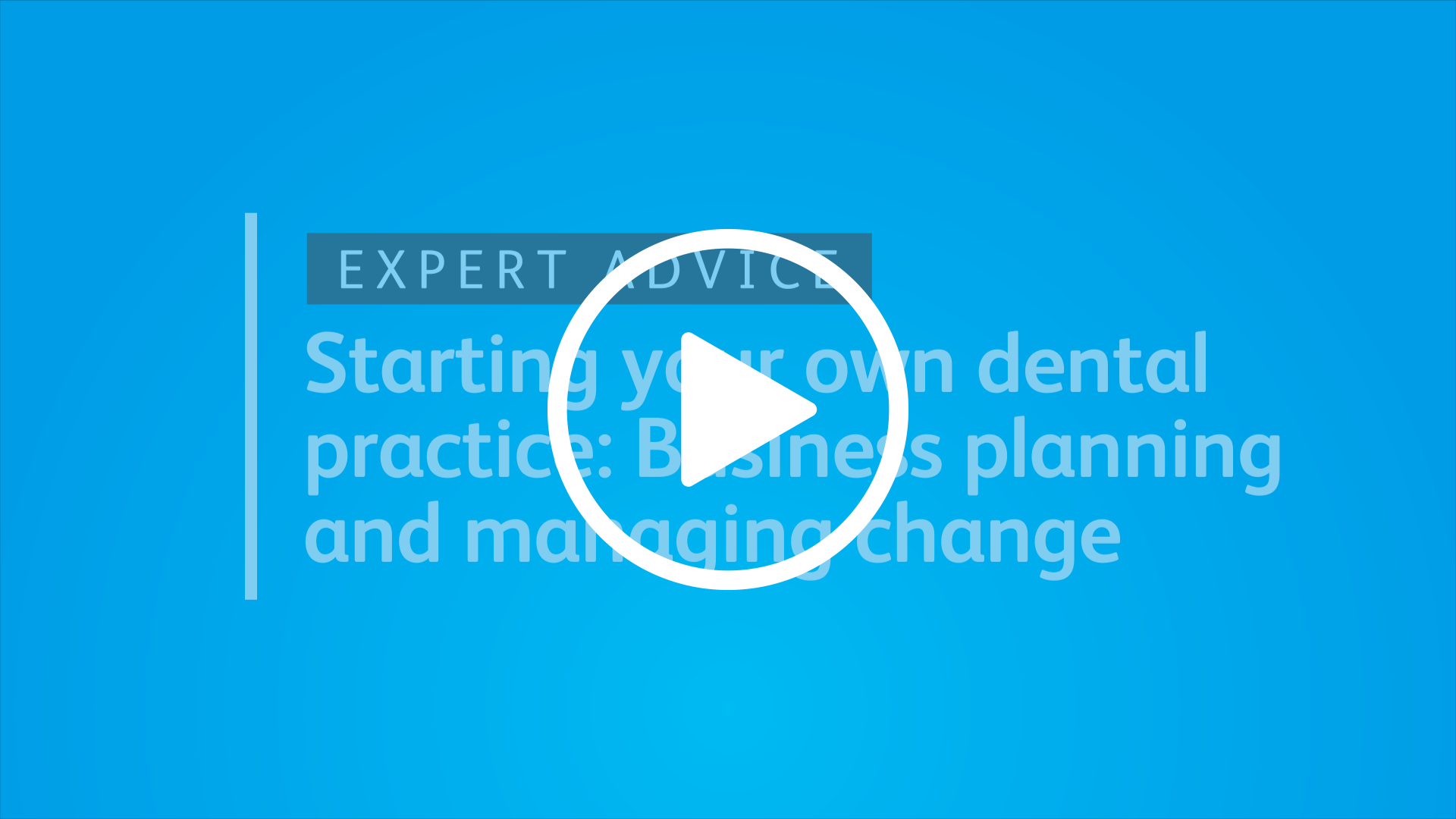 Play Business planning and managing change A still video screen of a BDA expert advice video with a play icon overlaid